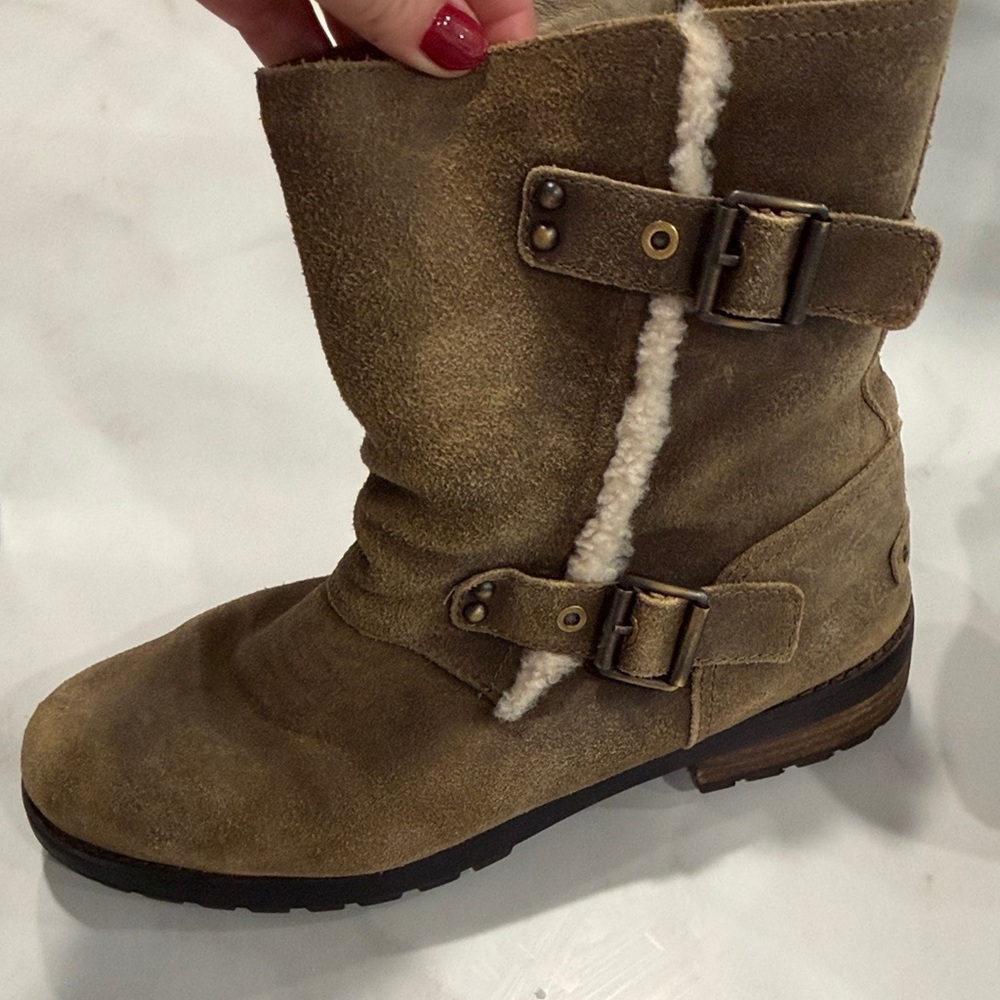 Ugg Brown Suede Buckle Boots
